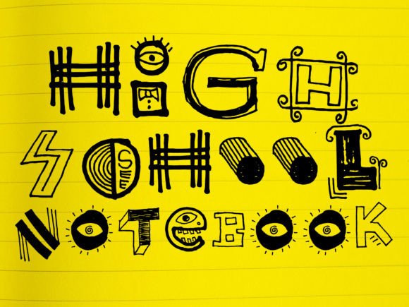 High School Notebook: A Playful Typeface for Creative Editorial Design